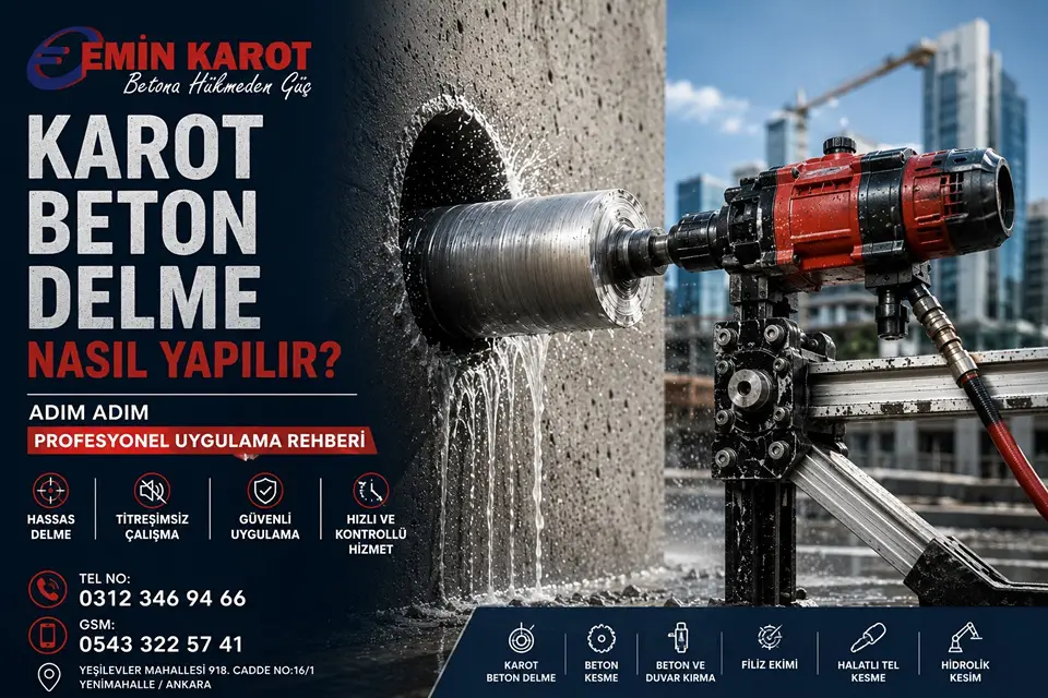 Karot Beton Delme Nasıl Yapılır? | Adım Adım Profesyonel Uygulama Rehberi