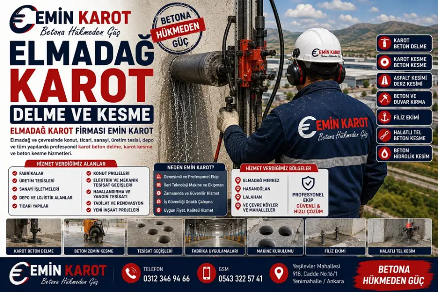 Elmadağ Karot Delme ve Kesme | Elmadağ Karot Firması Emin Karot