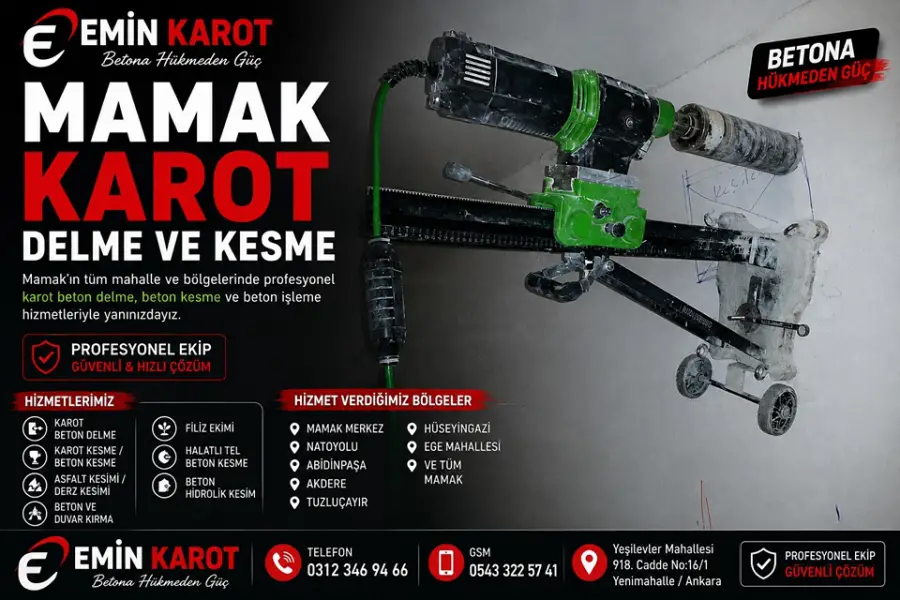 Mamak Karot Delme ve Kesme | Mamak Karot Firması Emin Karot