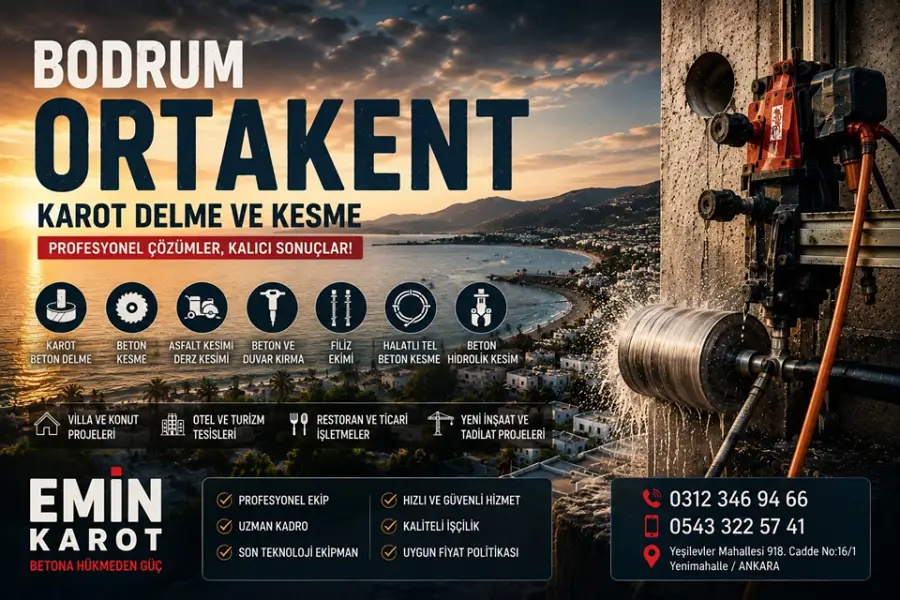 Ortakent Karot Delme ve Kesme | Ortakent Karot Firması Emin Karot