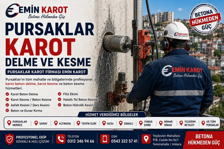 Pursaklar Karot Delme ve Kesme | Pursaklar Karot Firması Emin Karot
