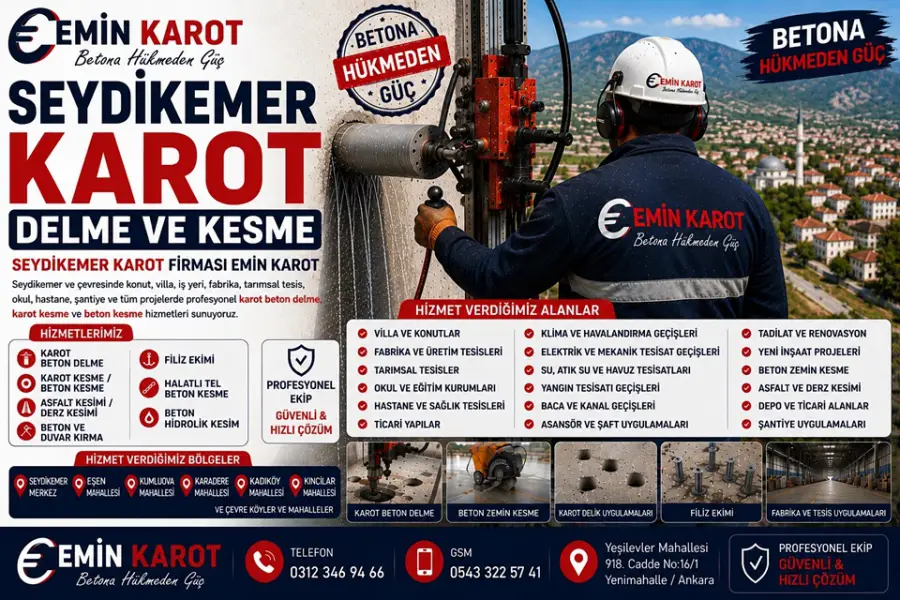 Seydikemer Karot Delme ve Kesme | Seydikemer Karot Firması Emin Karot