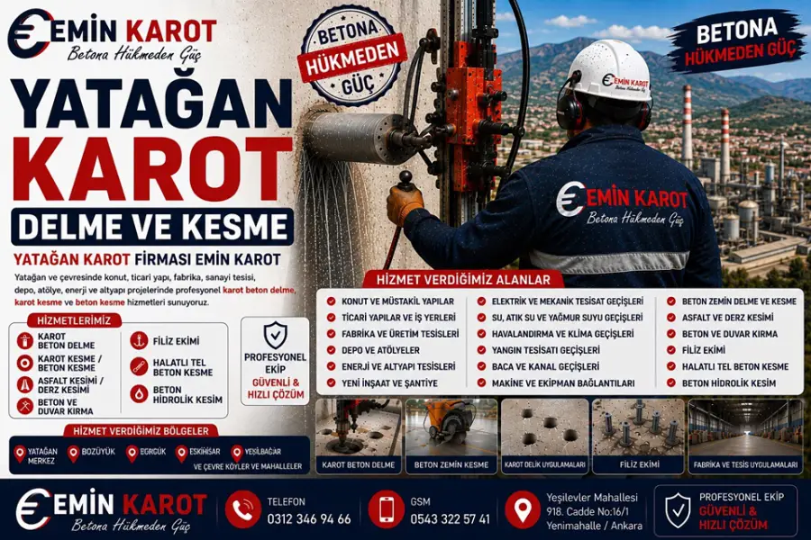 Yatağan Karot Delme ve Kesme | Yatağan Karot Firması Emin Karot
