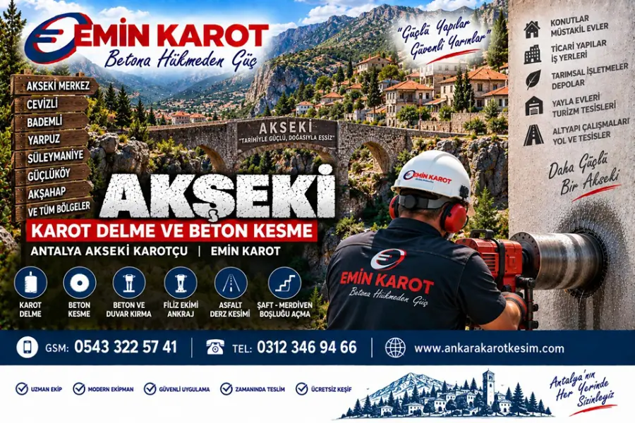 Akseki Karot Delme ve Beton Kesme | Antalya Akseki Karotçu Emin Karot