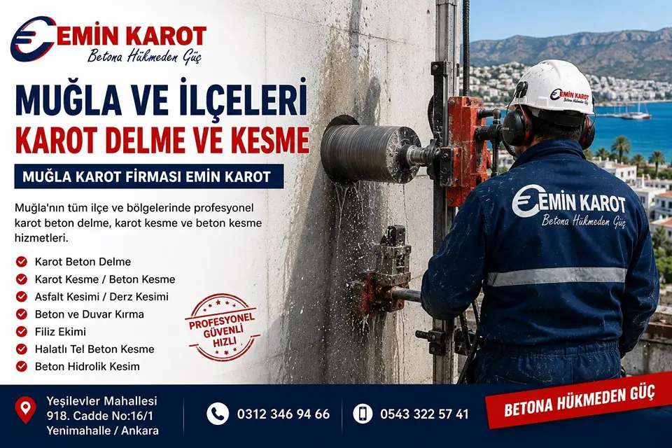 Muğla ve İlçeleri Karot Delme ve Kesme