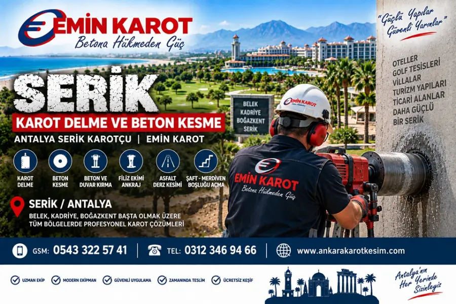 Serik Karot Delme ve Beton Kesme | Antalya Serik Karotçu Emin Karot